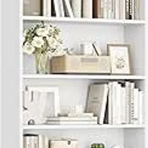 BOXED 7-LAYER OPEN SHELF BOOKCASE - WHITE