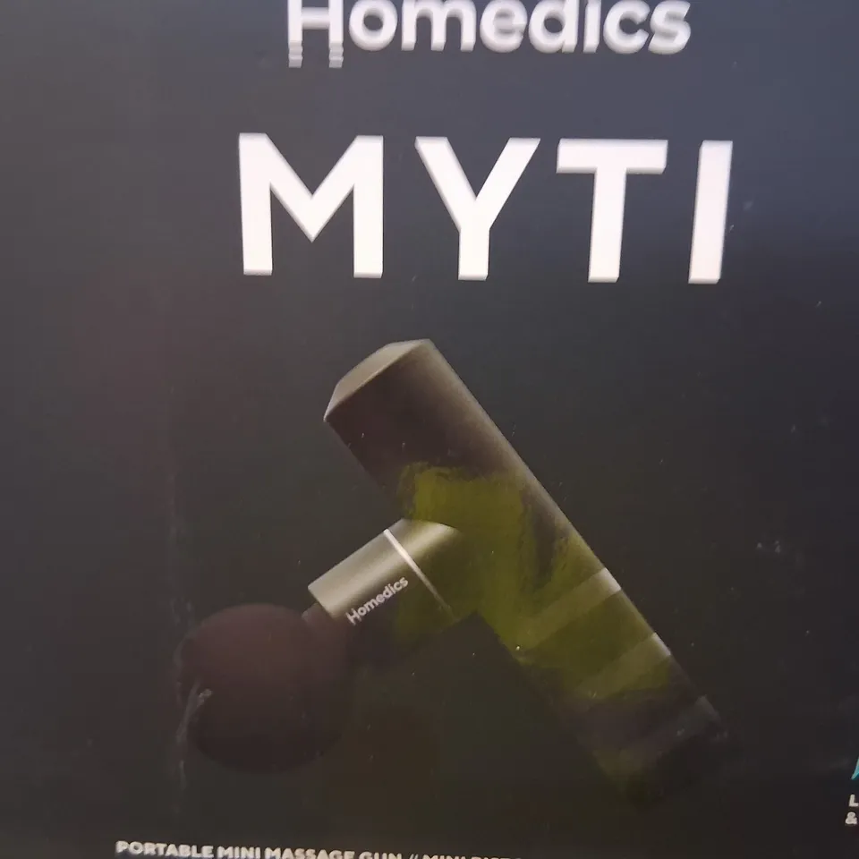 BOXED HOMEDICS MYTI PORTABLE MINI MASSAGE GUN