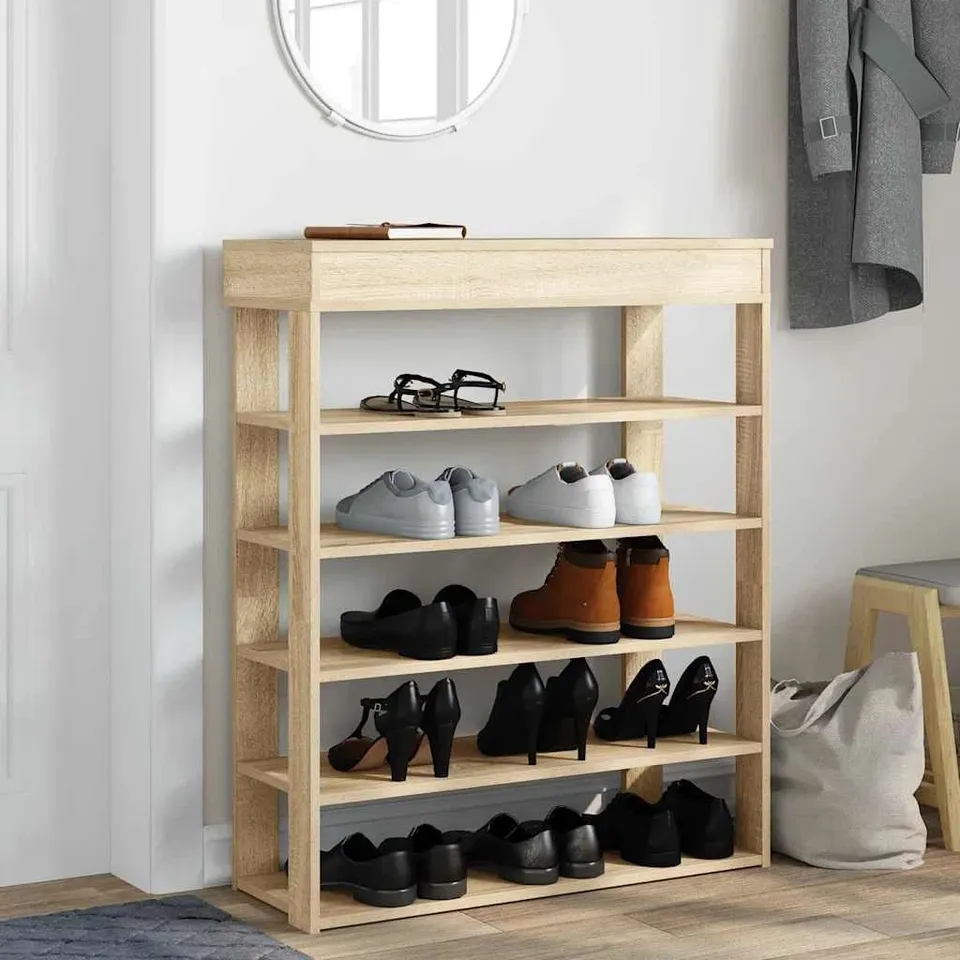 BOXED SHOE RACK ARTISAN OAK 80×30×98CM 