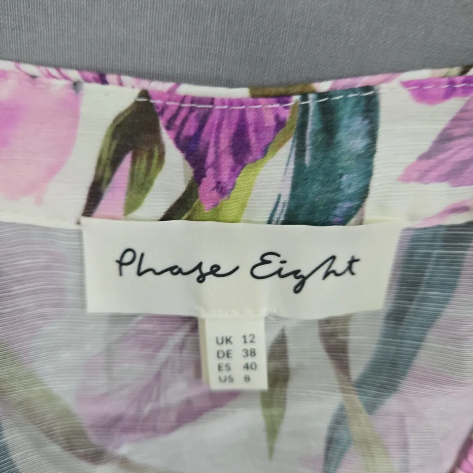 PHASE EIGHT WOMEN'S FLORAL BLOUSE – CREAM WITH PINK FLOWERS, UK 12