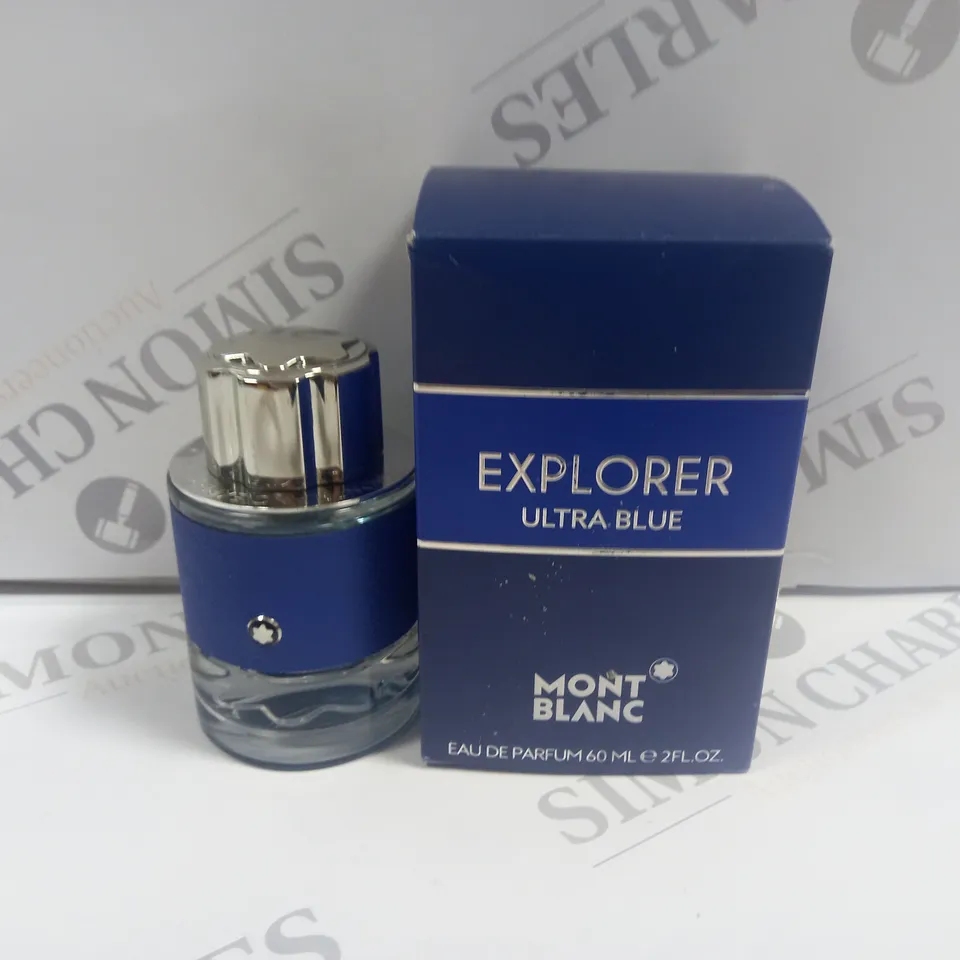 BOXED MONTBLANC EXPLORER ULTRA BLUE EAU DE PARFUM APPROX 60ML 