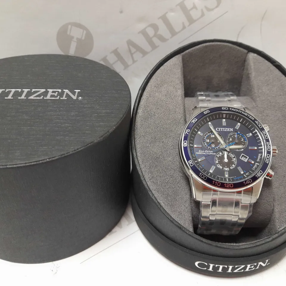 CITIZEN BL5510-54L WATCH - SILVER WITH BLUE FACE