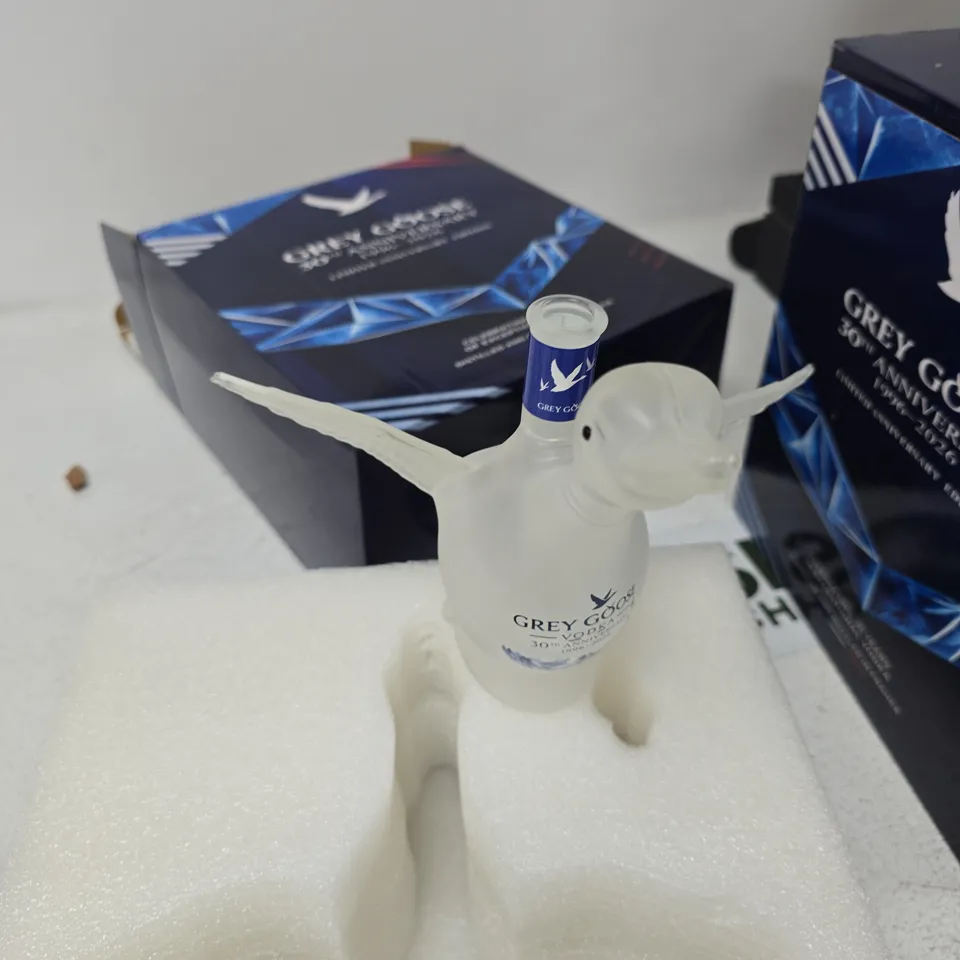 GREY GOOSE VODKA 30TH ANNIVERSARY LIMITED EDITION GOOSE-SHAPED DECANTER – BOXED