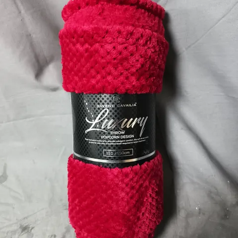 LUXURY THROW – POPCORN DESIGN, PINK PLUSH, 130 X 150 CM