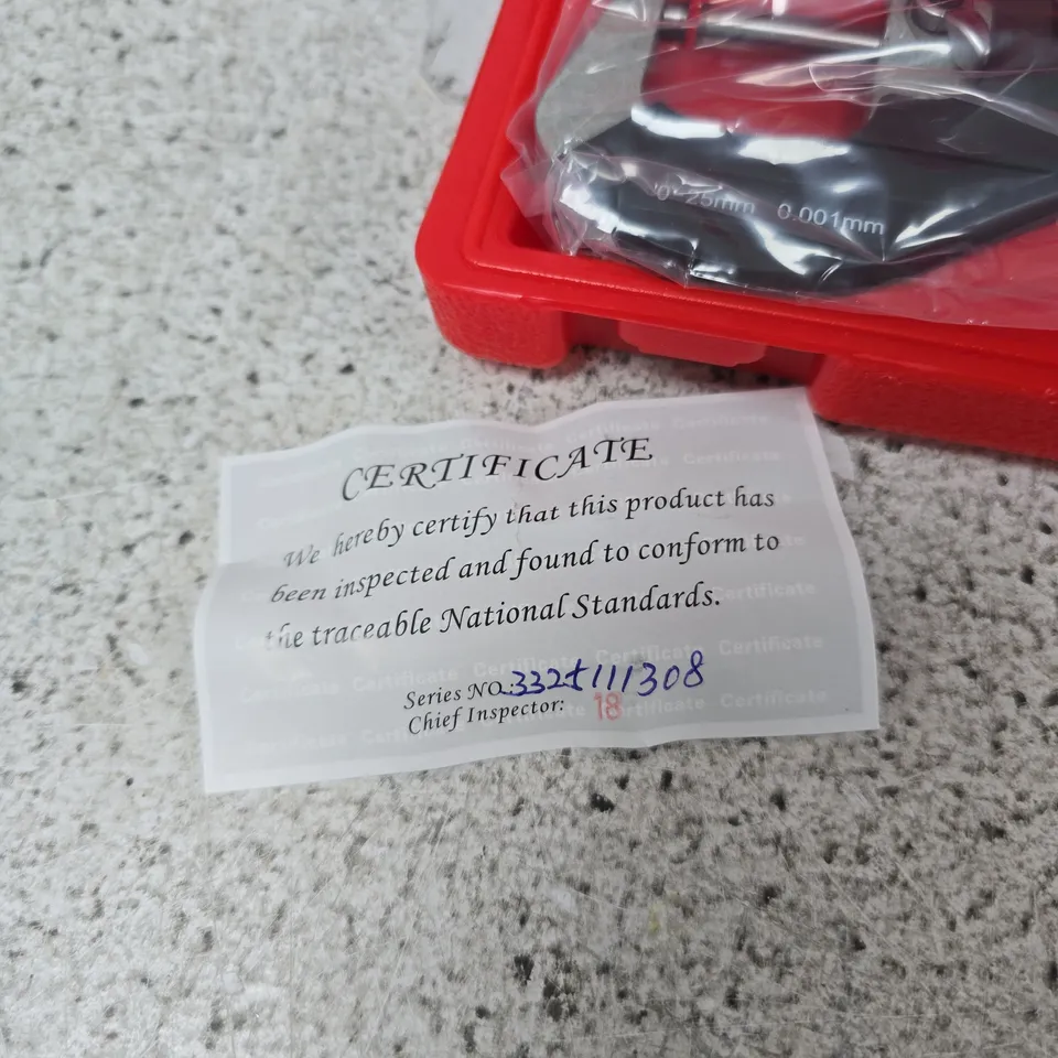 DIGITAL MICROMETER IN RED CASE (BOXED WITH MANUAL) – TOOL