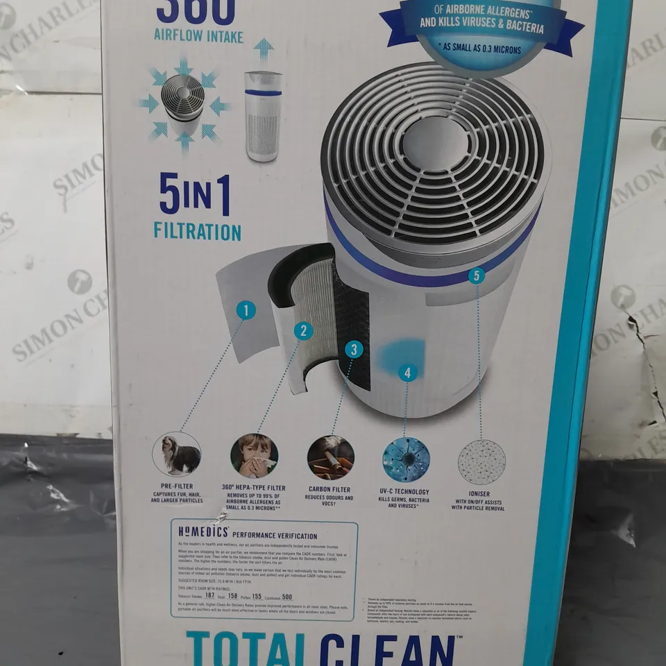 BOXED HOMEDICS TOTAL CLEAN 5IN1 AIR PURIFIER