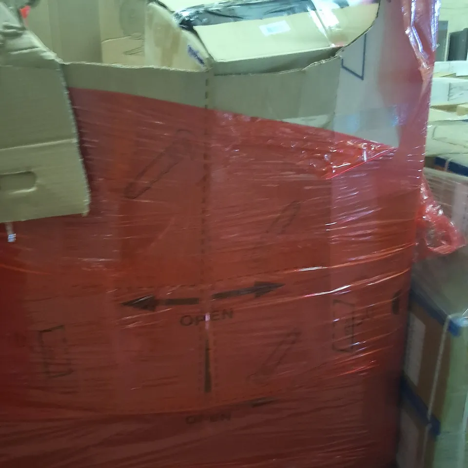 PALLET OF ASSORTED HOUSEHOLD GOODS AND PRODUCTS TO INCLUDE;CAT LITTER TRAY,AIR COOLER,PHONE ACCESSORIES