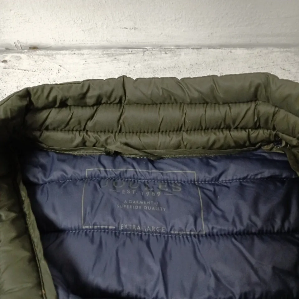 JOULES OLIVE GREEN QUILTED PUFFER JACKET – ZIP FRONT XL