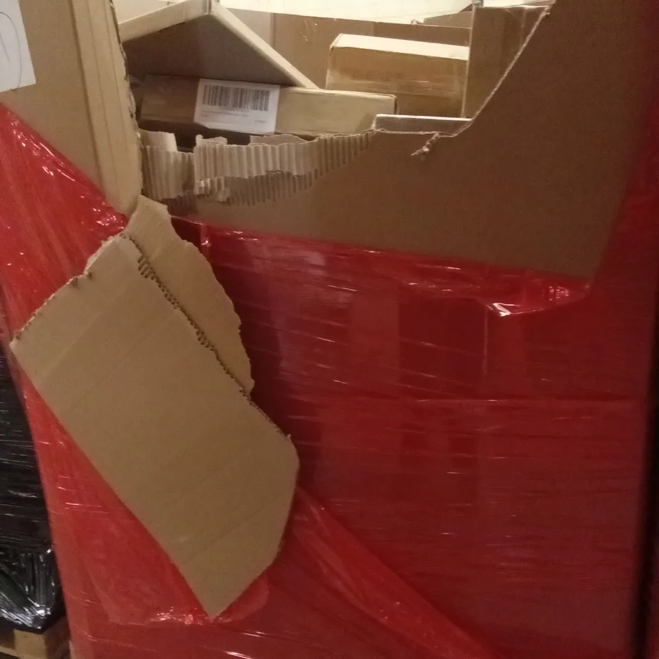 PALLET OF ASSORTED HOUSEHOLD GOODS AND PRODUCTS TO INCLUDE; BATHROOM MIRROR,CAT LITTER RAMP, PHOTO FRAME