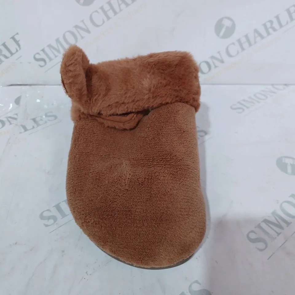 BOXED PAIR OF VIONIC MARIEL SLIPPERS IN TOFFEE SIZE 3 
