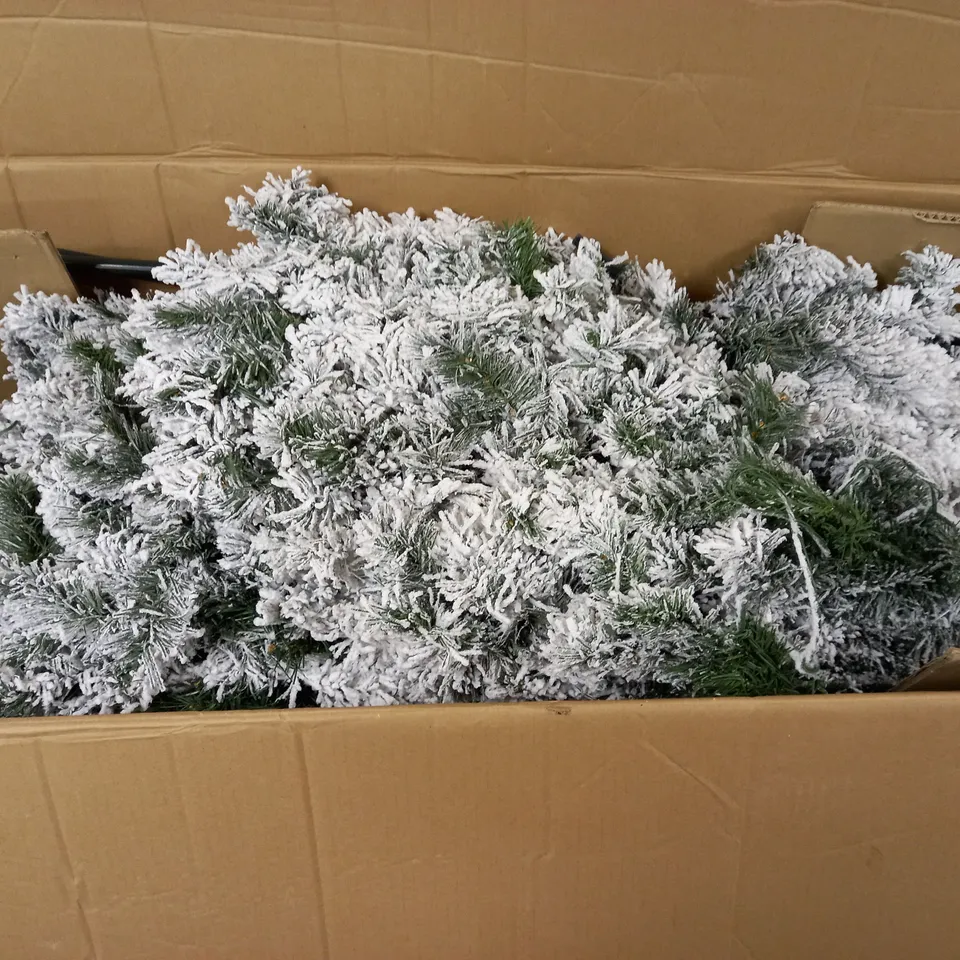 7FT FLOCKED PRELIT DOWNSWEPT PINE EFFECT TREE - COLLECTION ONLY RRP £259.99