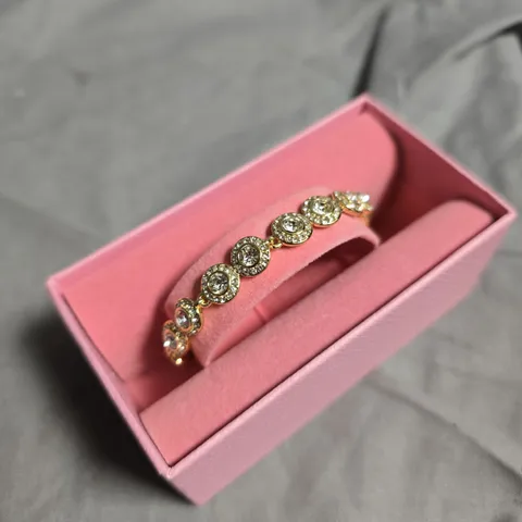 SWAROVSKI GOLD-TONE LINK BRACELET WITH PAVÉ-CLEAR STONES 