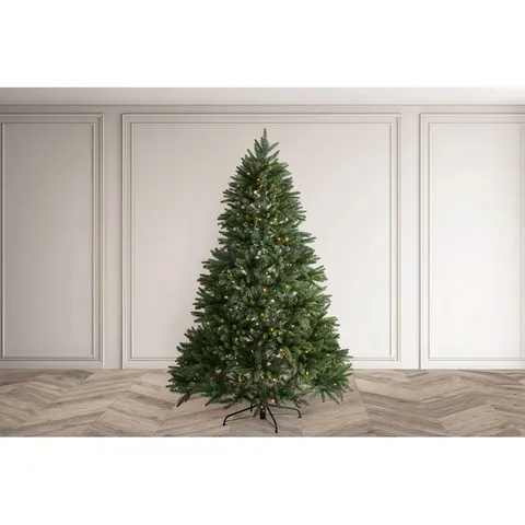 BOXED LAURIESTON PINE - 7.5FT CHRISTMAS TREE WITH 8 FUNCTION LIGHTS (1 BOX)