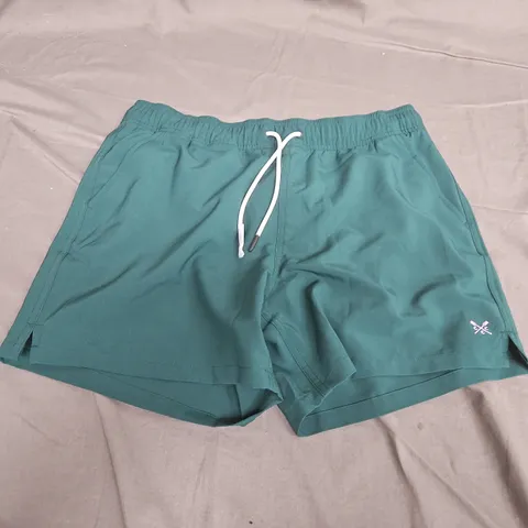 CREW CLOTHING COMPANY PLAIN SWIM SHORTS IN BOTANIC GREEN - LARGE