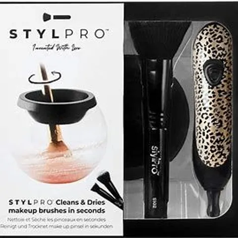 STYLPRO MAKEUP BRUSH CLEANER AND DRYER CHEETHAH