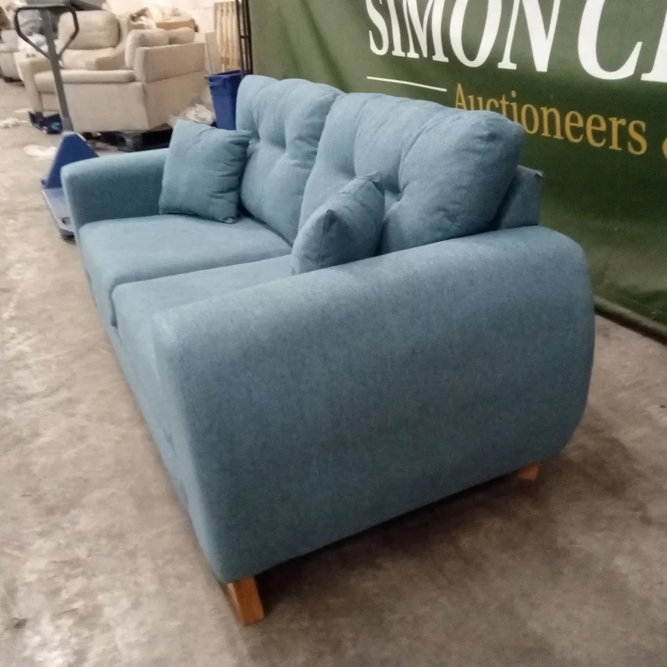 PRENT FABRIC 2 SEATER SOFA - TEAL RRP £799