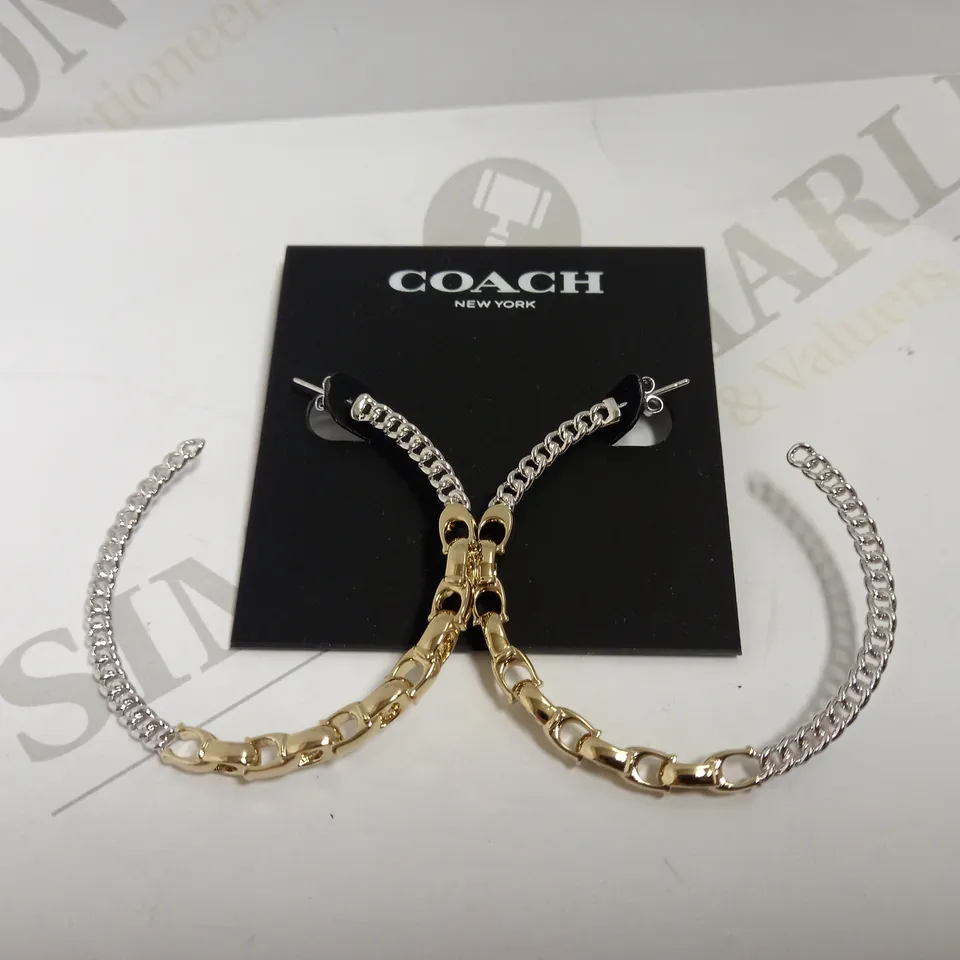 COACH SILVER AND GOLD EFFECT HOOP EARRINGS