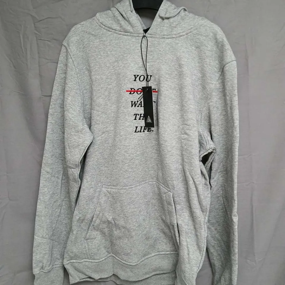YOU DON'T WANT THIS LIFE GREY REDLINE HOODIE – GREY, SIZE M