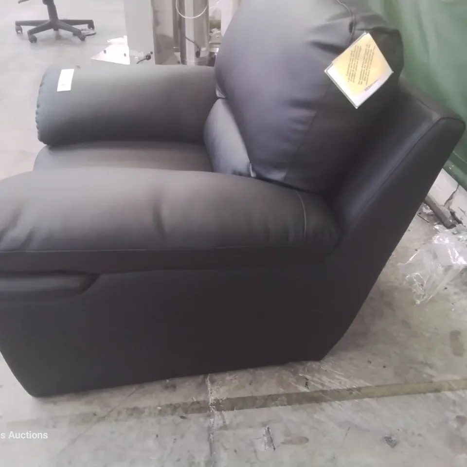 DESIGNER EASY CHAIR BLACK FAUX LEATHER 