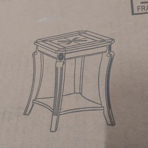 BOXED WOODEN SQUARE SIDE TABLE 
