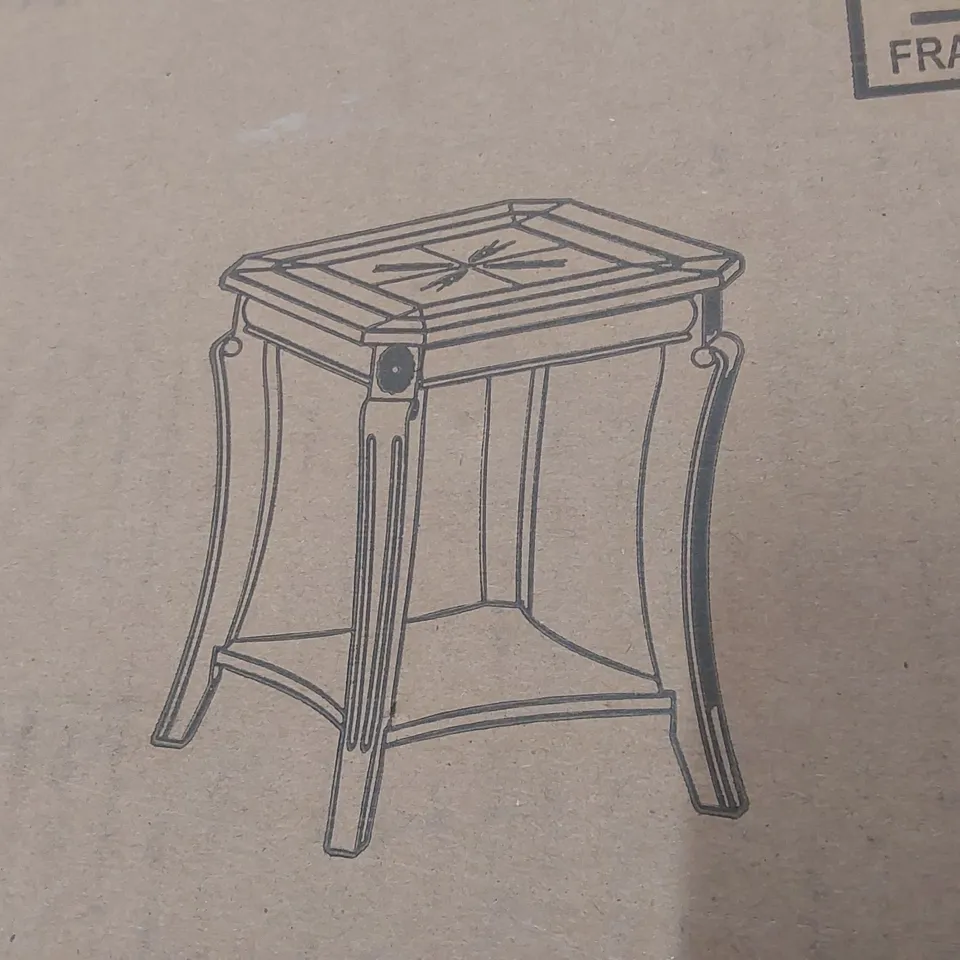 BOXED WOODEN SQUARE SIDE TABLE 