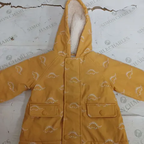 JOHN LEWIS MUSTARD PADDED JACKET WITH HOOD - 9-12 MONTH