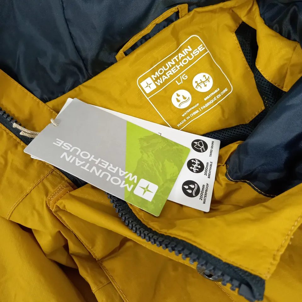 MOUNTAIN WAREHOUSE TORRENT WATERPROOF JACKET IN MUSTARD - LARGE