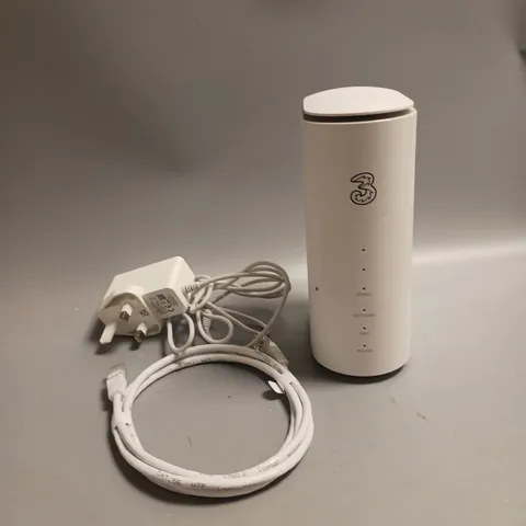 BOXED THREE 5G HUB IN WHITE WITH ETHERNET CABLE, POWER ADAPTER
