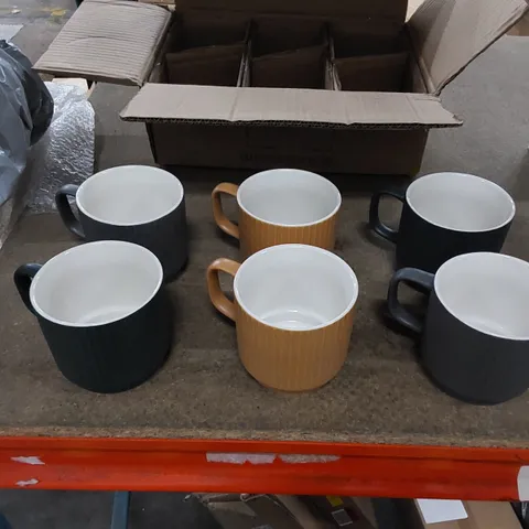 BOXED BORNAIS BONE CHINA MUGS - SET OF 6