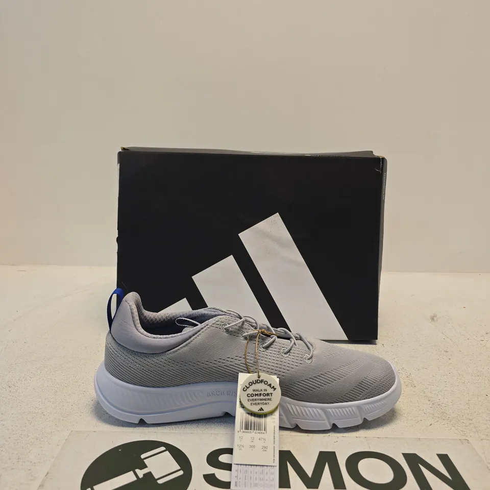 ADIDAS CLOUDFOAM FLEX RUNNING SHOES – GREY, UK 12 (US 12.5) – BOXED