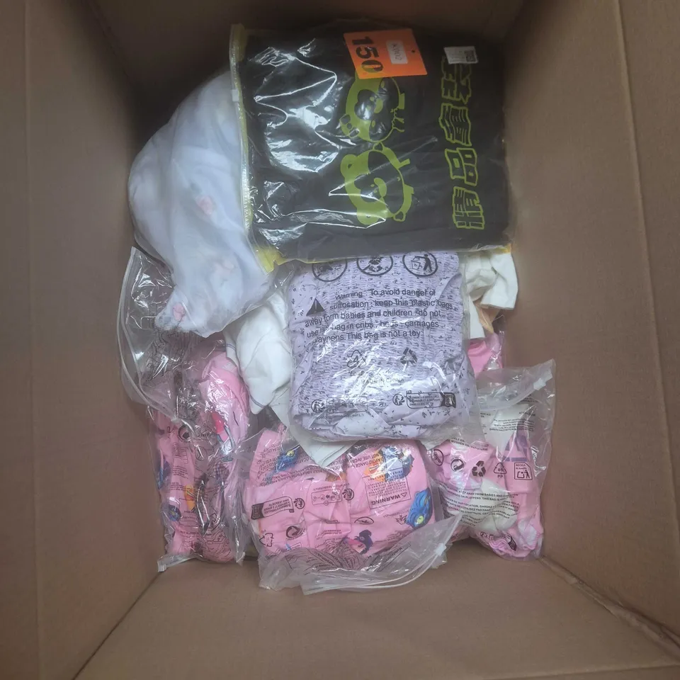 BOX OF APROXIMATELY 15 KIDS CLOTHING, T SHIRT, PAJAMAS, HOODIE.