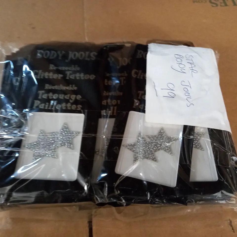 LOT OF APPROXIMATELY 99 STAR THEMED BODY JOOL'S REUSABLE BODY TATTOOS