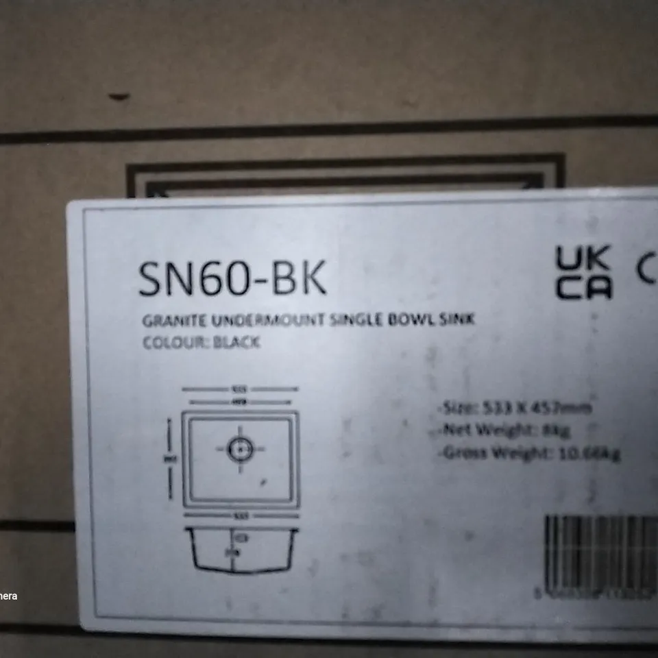 BOXED SN60-BK SINGLE BOWL SINK 