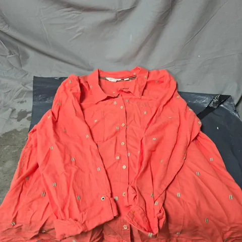 WHITE STUFF WOMEN'S CORAL BUTTON-DOWN SHIRT WITH SQUARE EMBELLISHMENTS, UK 16