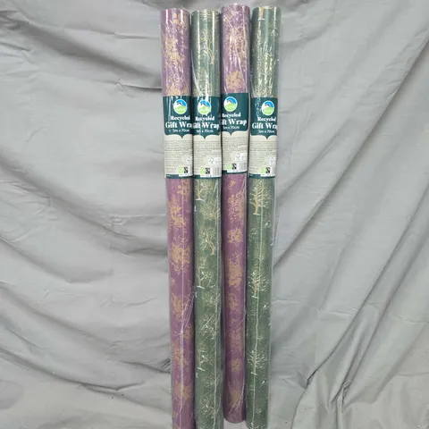 4 PACK OF RSPB RECYCLED GIFT WRAP (5MX70CM)