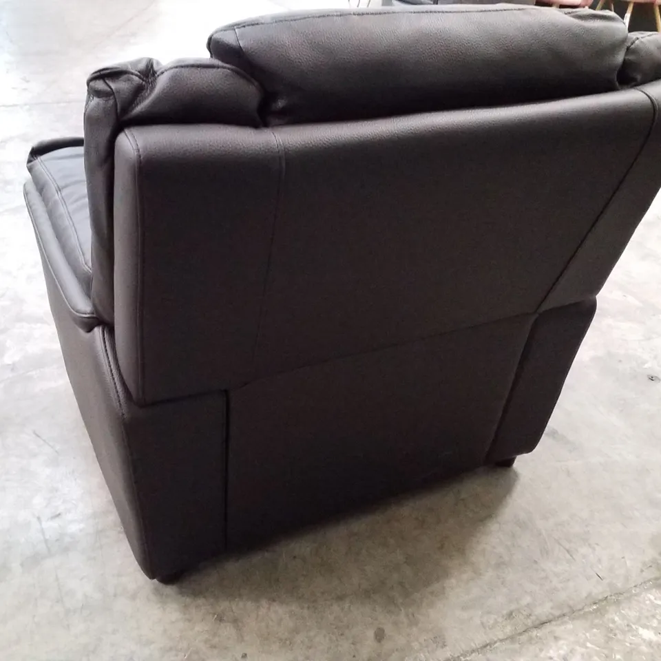 QUALITY DESIGNER DANIELLE ARMCHAIR - BLACK LEATHER 
