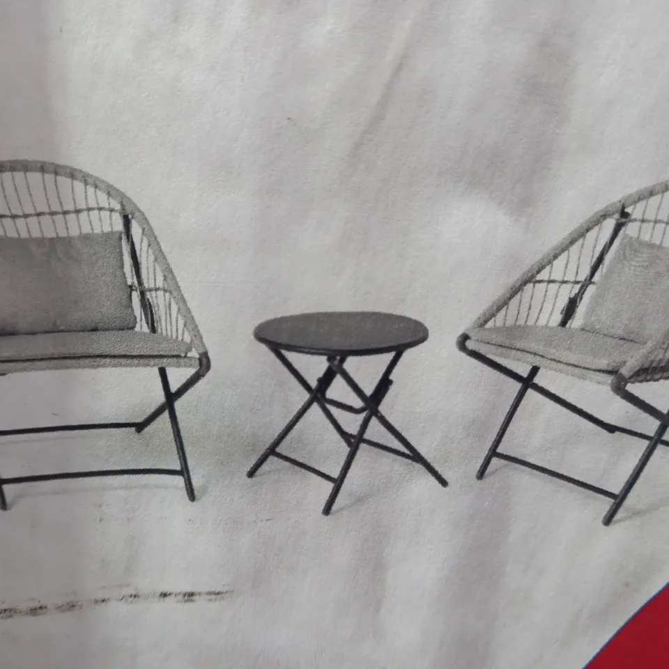 INNOVATORS COLLAPSIBLE 3 PIECE HOLLY BISTRO SET, LIGHT GREY