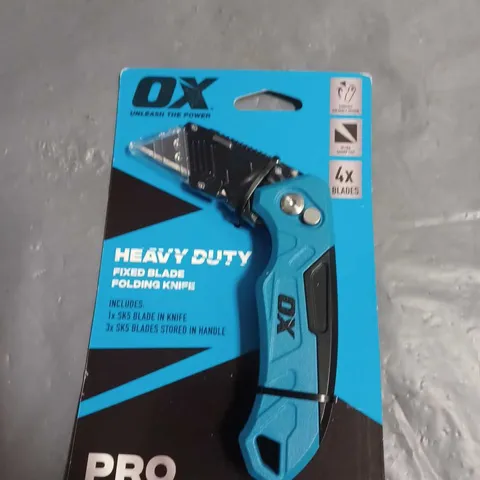 OX TOOLS P224301 PRO HEAVY DUTY FIXED BLADE FOLDING KNIFE