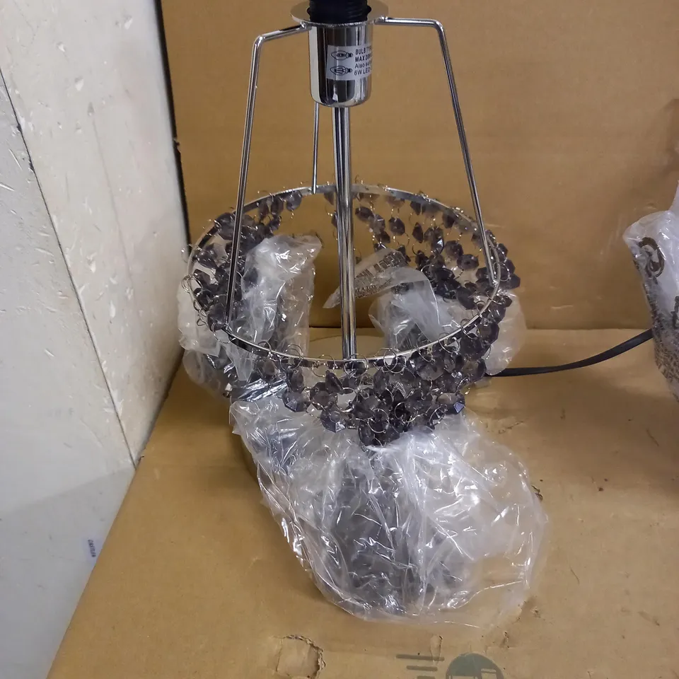 GRADE 1 CRYSTAL TABLE LAMP - GREY  RRP £30