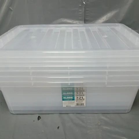 KLASS 32L CLEAR STORAGE BOXES X4 