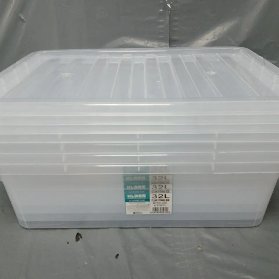 KLASS 32L CLEAR STORAGE BOXES X4 