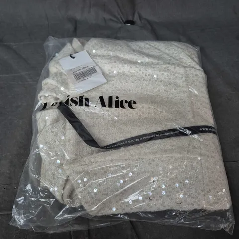 LAVISH ALICE HARLEEN DRAPED BARDOT SEQUIN BOUCLE MIDI DRESS β WOMEN'S DRESS - SIZE 12