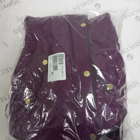 JOULES NEWDALE QUILTED JACKET SIZE 10 DARK PURPLE