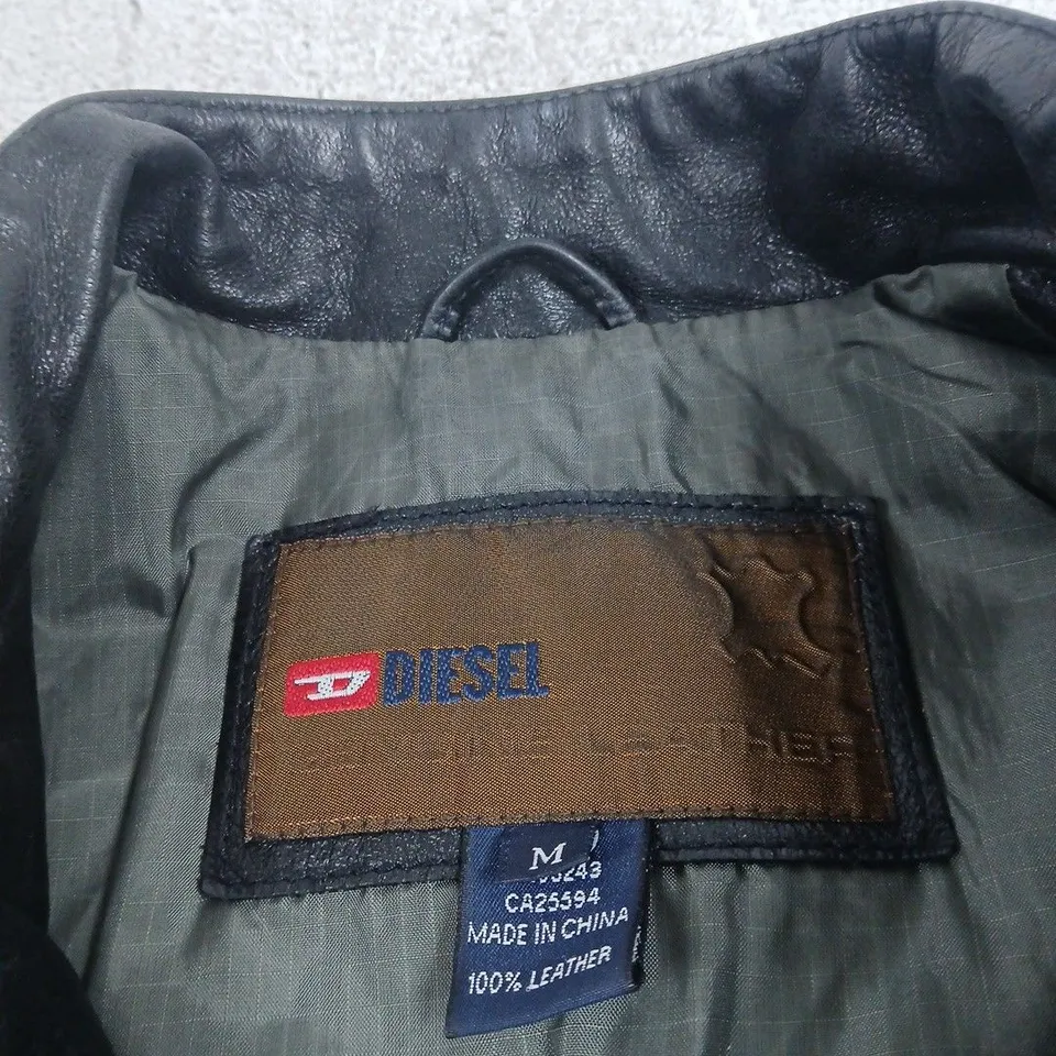 DIESEL LEATHER JACKET – MEN'S, SIZE M, MADE IN CHINA