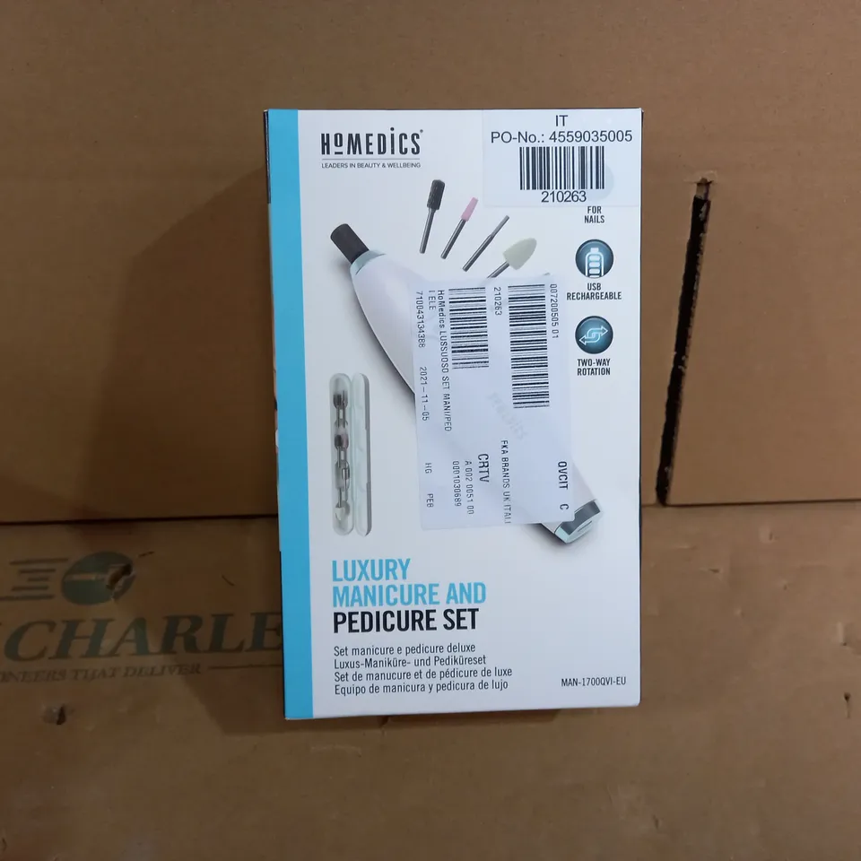 BOXED HOMEDICS LUXURY MANICURE AND PEDICURE SET 