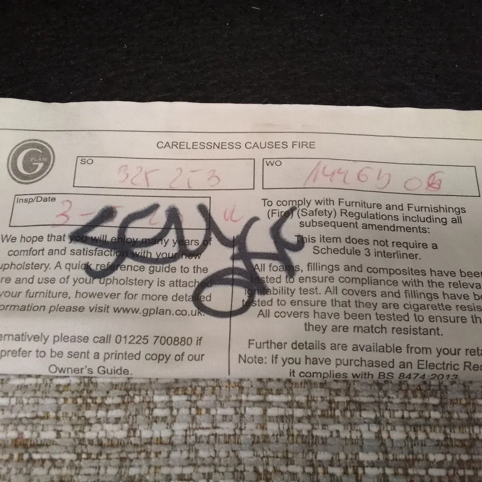 QUALITY DESIGNER G-PLAN HOLMES 2 SEATER SOFA - LOOM SHALE FABRIC