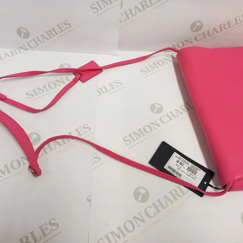 MCQ BY ALEXANDER MCQUEEN PLAIN NAPPA HOT PINK CLUTCH BAG