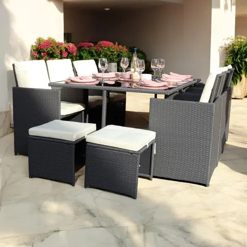BOXED CANNES 10 SEATER CUBE SET INCLUDING CUSHIONS (4 BOXES)