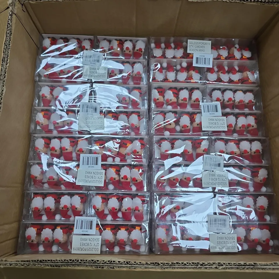 BOX OF ASSORTED MINI SANTAS