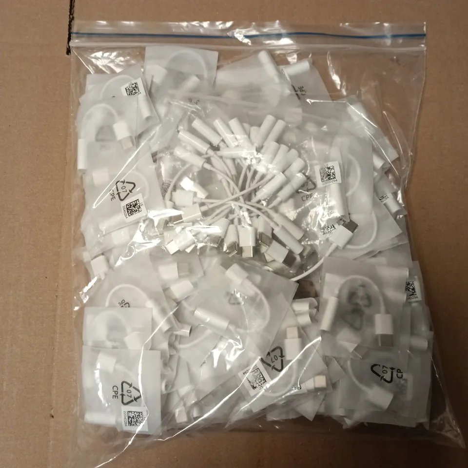 APPROXIMATELY 40 ASSORTED USB TO AUX ADAPTORS